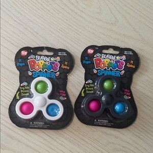 Bubble Popper Spinner Toy - White, Green, Blue